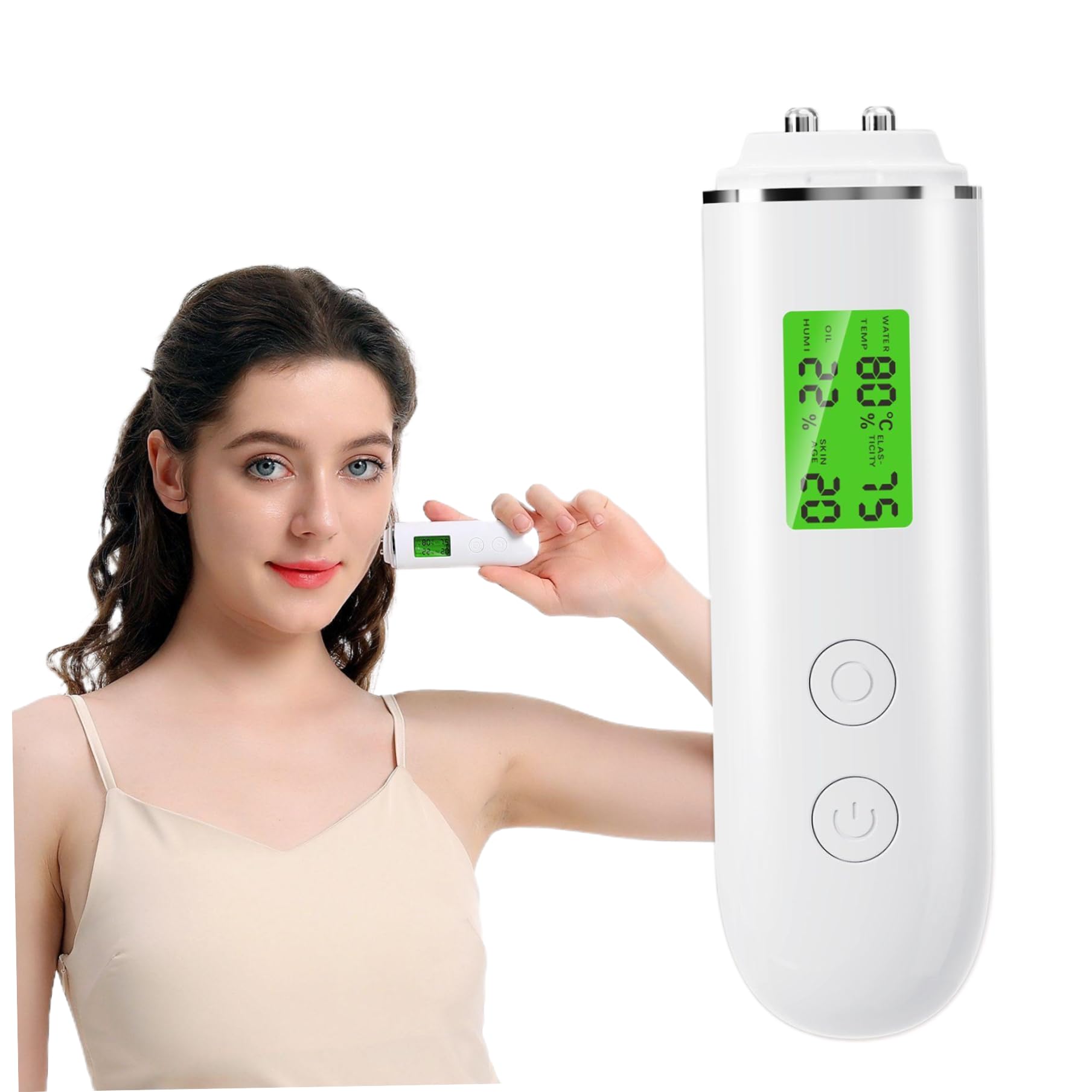 Tester di idratazione per la pelle, tester di umidità ricaricabile LCD digitale Display tester per la pelle Contenuto della pelle Analyzer Strumento per la cura del viso per il salone di bellezza, te