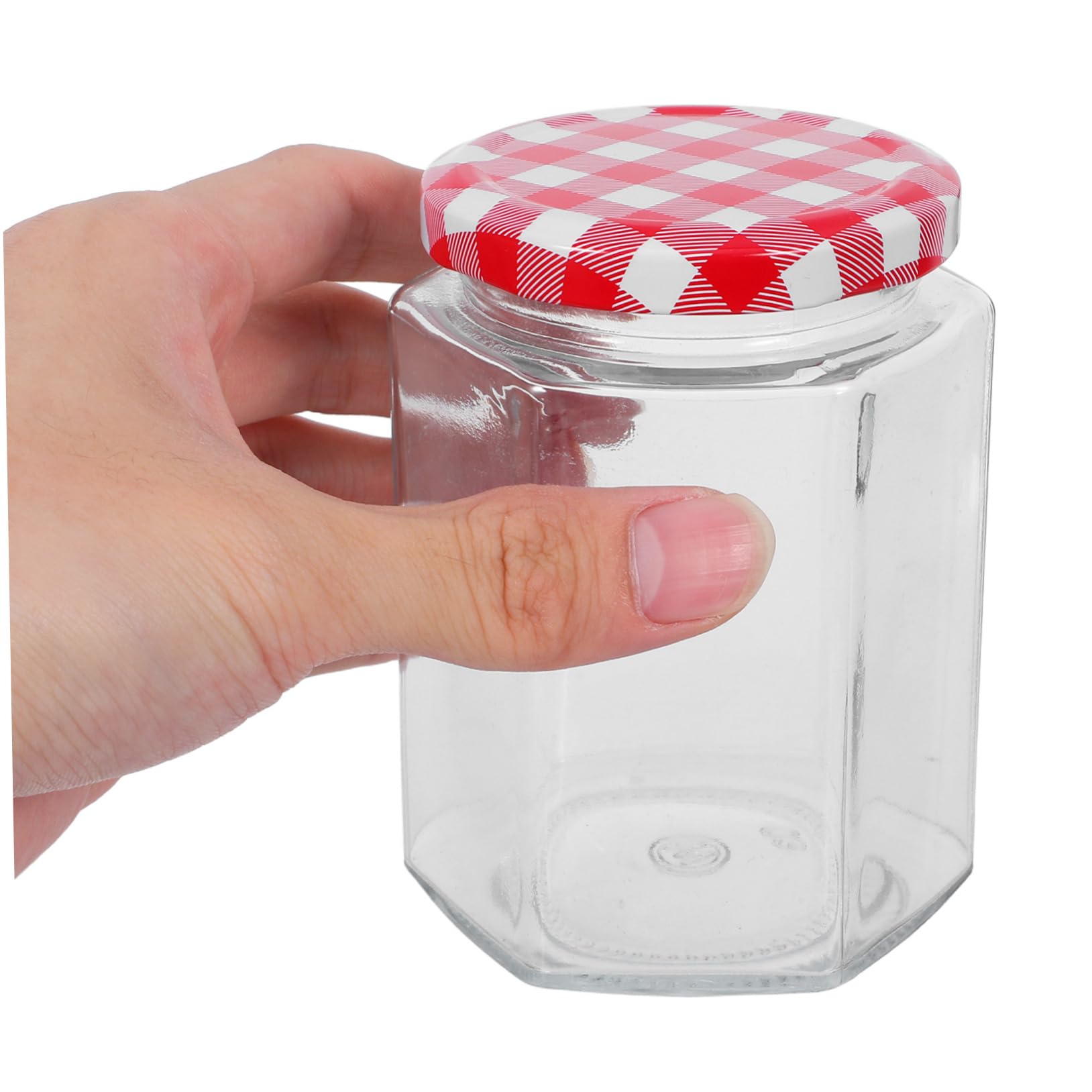 Ipetboom Barattoli di Vetro per Marmellata Esagonali 250ml con Coperchio