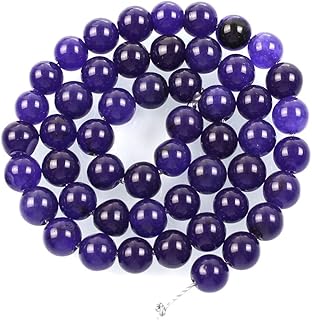 MURUI ZP Perlas de Piedra Natural Azul Oscuro de mármol Transparente de mármol para joyería Haciendo Costura Bricolaje Brazalete Y108 (Color : H7302, Item Diameter : 8mm About 48 pcs)