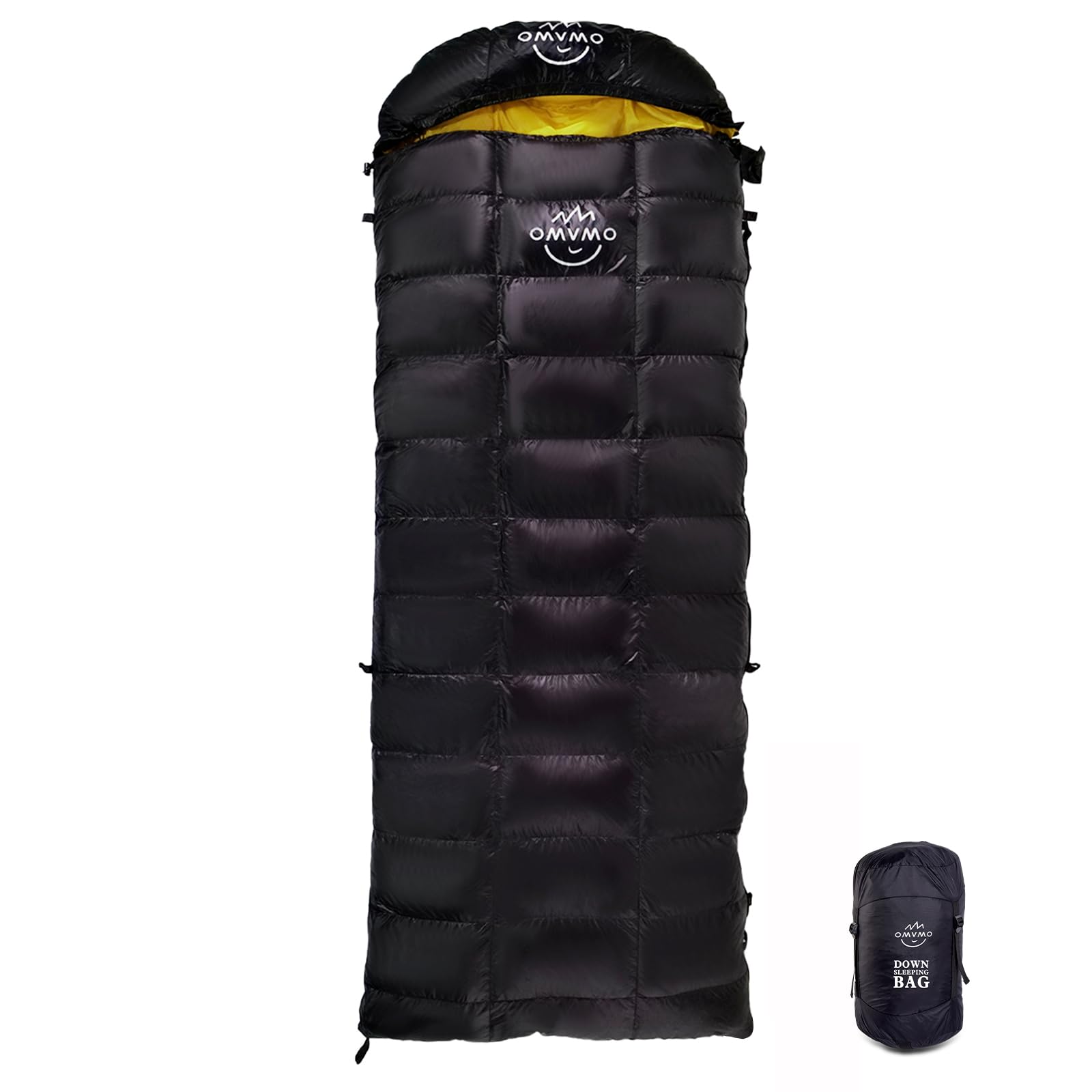 OMVMO0℉ 20℉ Down Sleeping Bag for Adults,4 Season Rectangle Down Fiber Sleeping Bag for Backpacking Camping Hiking Traveling,Used as Blanket Quilt or Cloak in Fully Open.