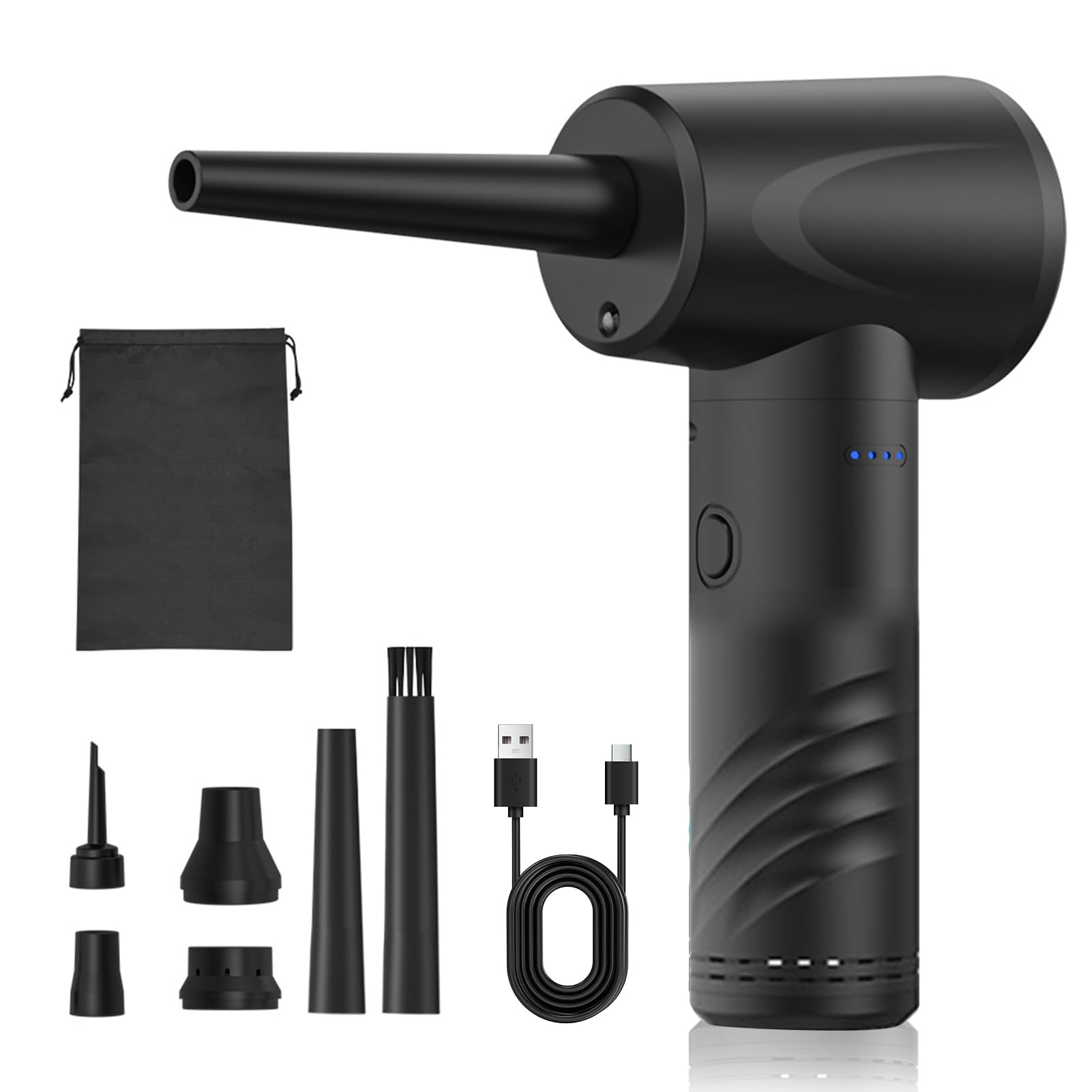 Cordless Electric Duster, 3 Speed Rechargeable High Power Air Blower, Computer Keyboard Air Duster with 6 Nozzles, Ideal for Electronics and Use-picture-46