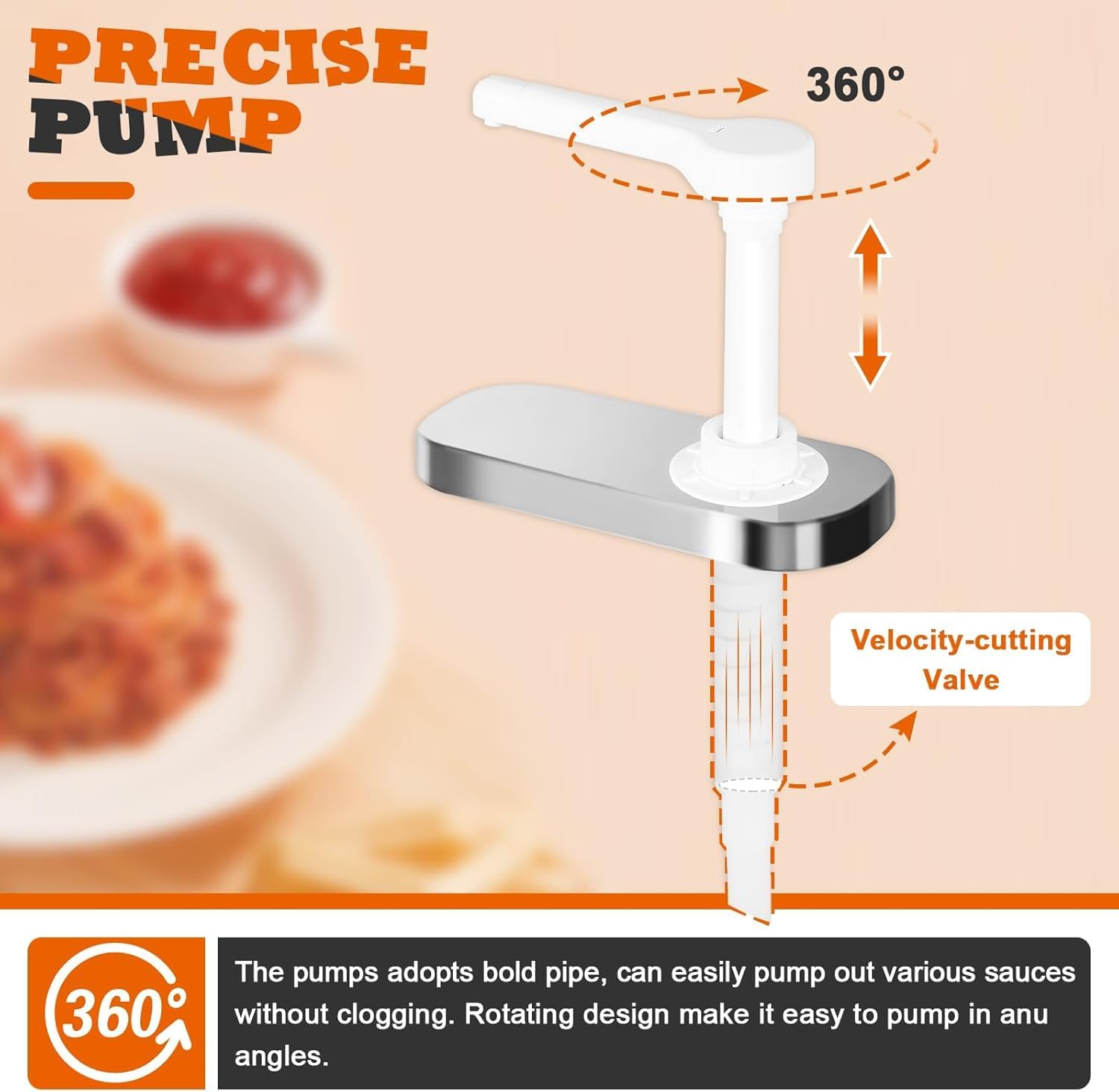 Dispenser per Condimenti, Dispenser per con Corpo in Acciaio Inossidabile e Pompa in Plastica PP Dispenser per Olio di Maionese per Ketchup per da Ristorante Caffetteria (1L con base)