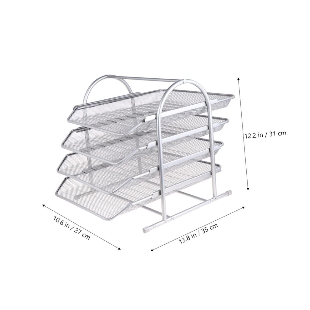 Housoutil 1Pc Silver Wire File Stand Rack Desktop Storage Organizer for Home Office for Documents Letters Folders Keeps Your Workspace Tidy and Efficient