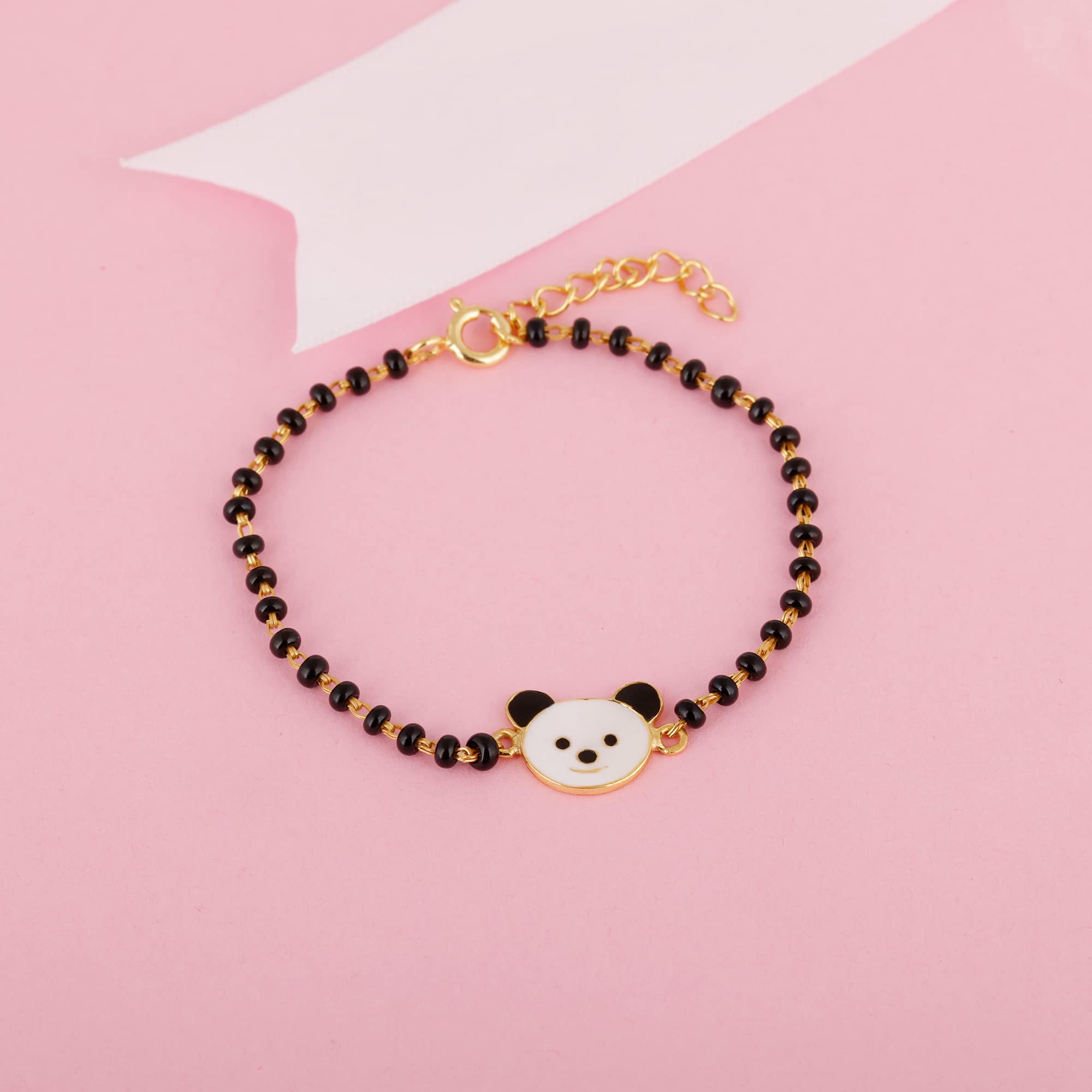 GIVA 925 Silver Golden Pan-Pan Infant Bracelet, Adjustable | Birthday Gifts for Kids | With Certificate of Authenticity and 925 Stamp | 6 Month Warranty 2