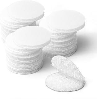 Art3d 40 Sets Hook and Loop Adhesive Dots,1 in. x 1 in. Circle Double Sided Sticky Back, Heavy Duty (Round), White