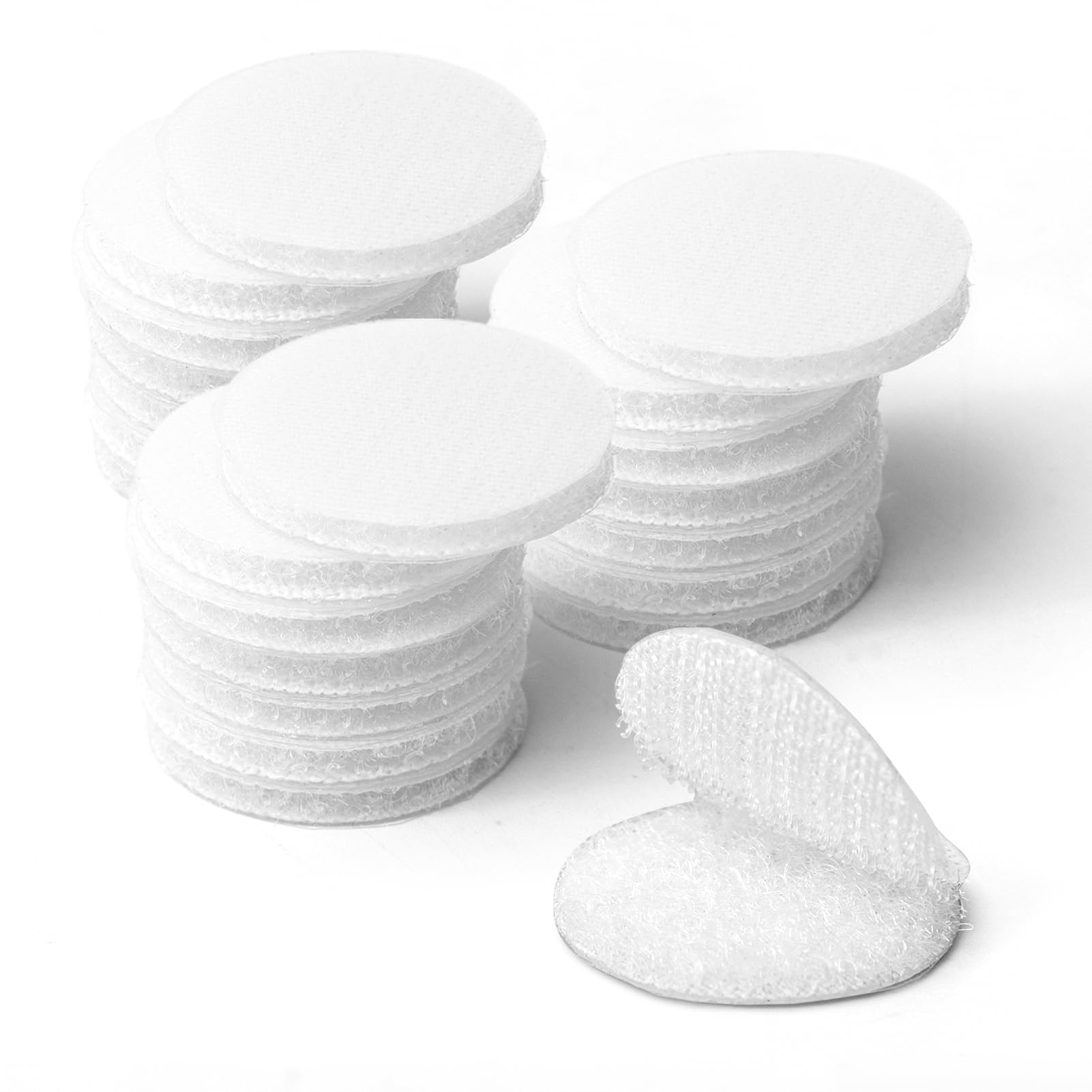 Art3d 40 Sets Hook and Loop Adhesive Dots,1 in. x 1 in. Circle Double Sided Sticky Back, Heavy Duty (Round), White