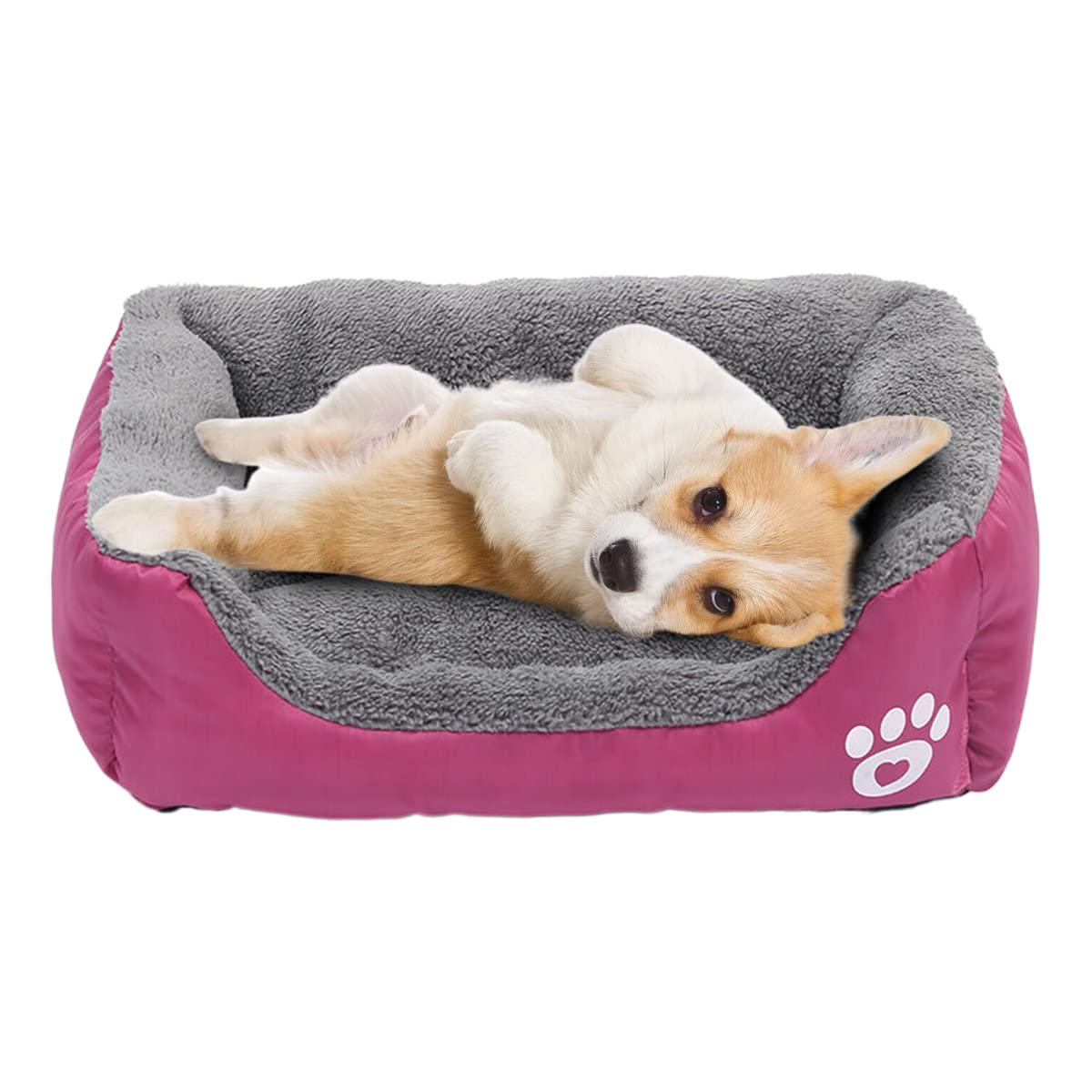 powerking Cama para perro, almohadilla impermeable para mascotas y cojín de dormir para gatitos y cachorros pequeños, suave y lavable (rosa)