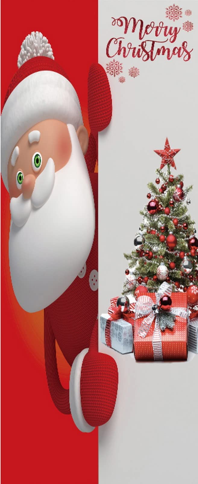 Papier peint de porte Noël 3D amovible pour décorer sans abîmer
