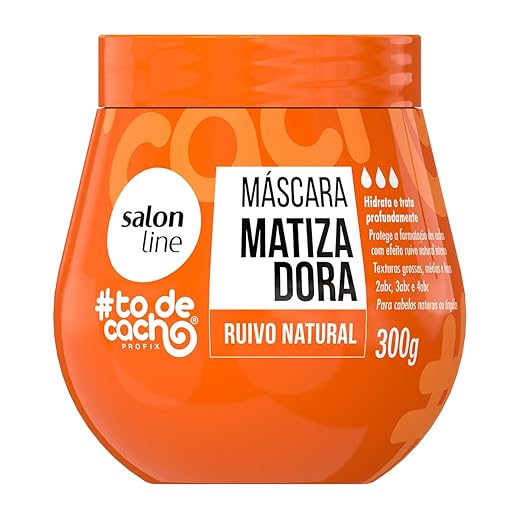 Salon Line, Máscara Matizadora, #TodeCacho, Ruivo Natural, Vegano - Para Cabelos Ondulados, Cacheados e Crespos, 300 g