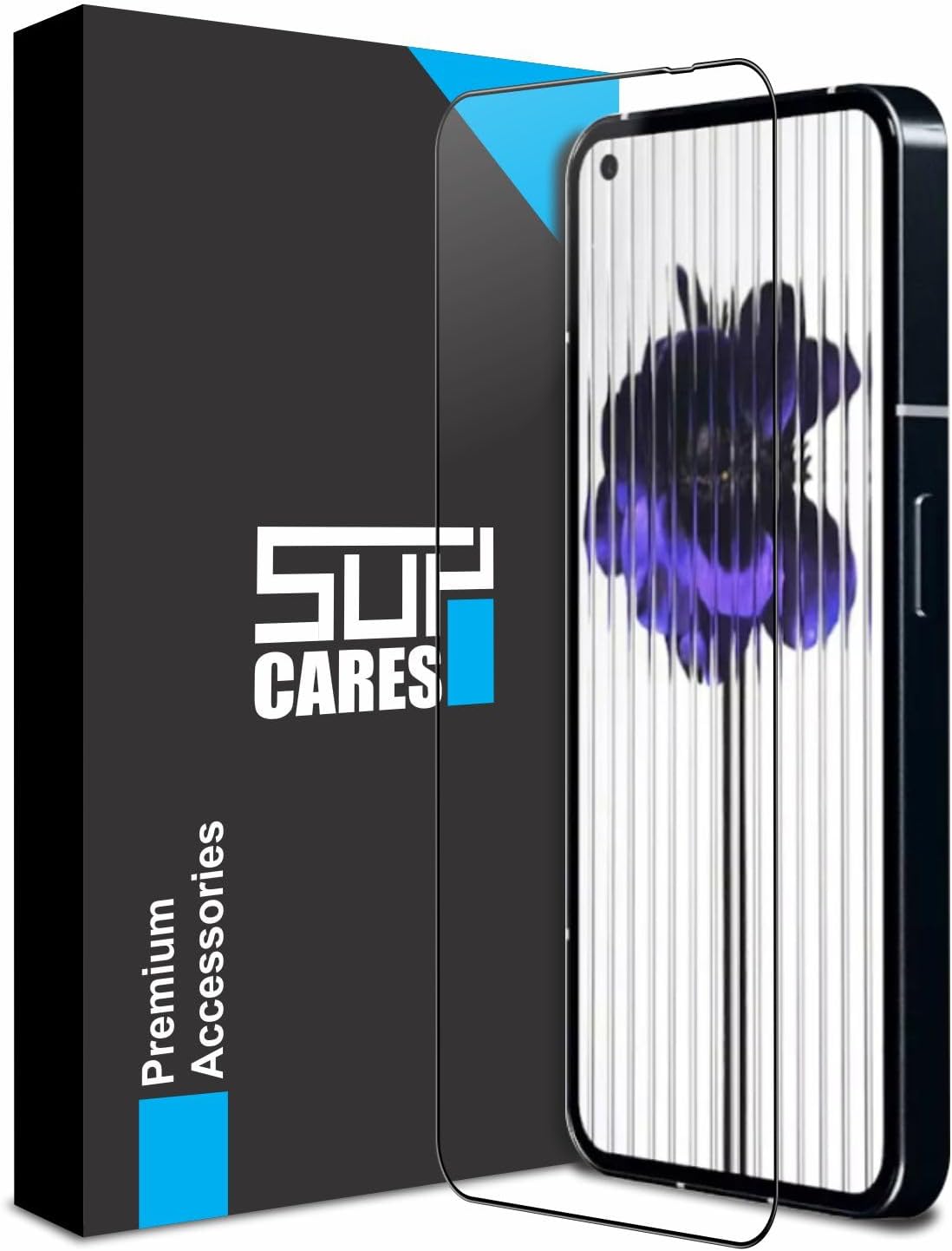 SupCares Tempered Glass for Nothing Phone 1 (6.55 Inch) With Installation Kit | Military-Grade Gorilla Screen Protector | Edge to Edge Coverage | Black