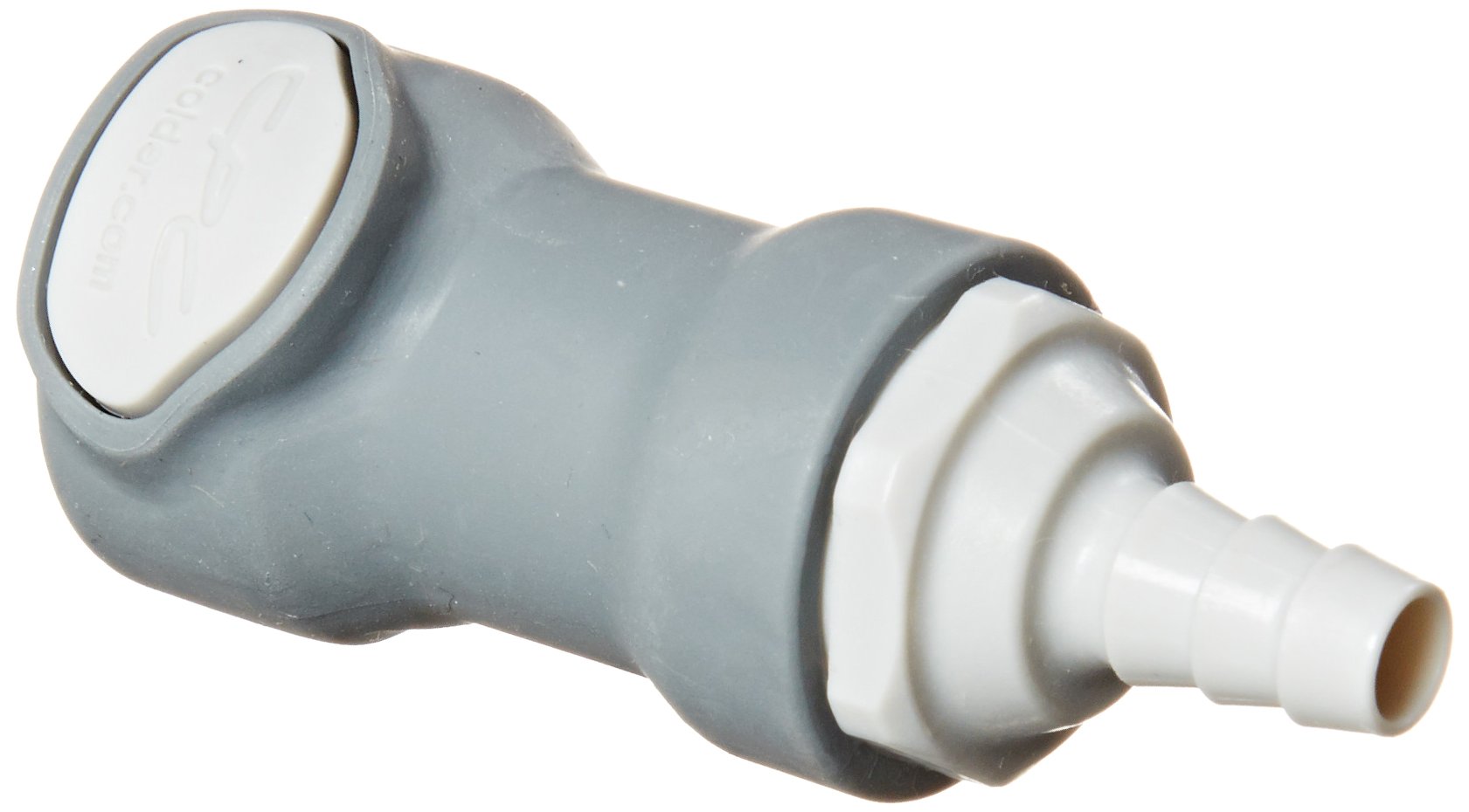 Colder NS4D17004 Polypropylene/ABS Tube Fitting, Coupler, Shutoff, In-Line, 1/4