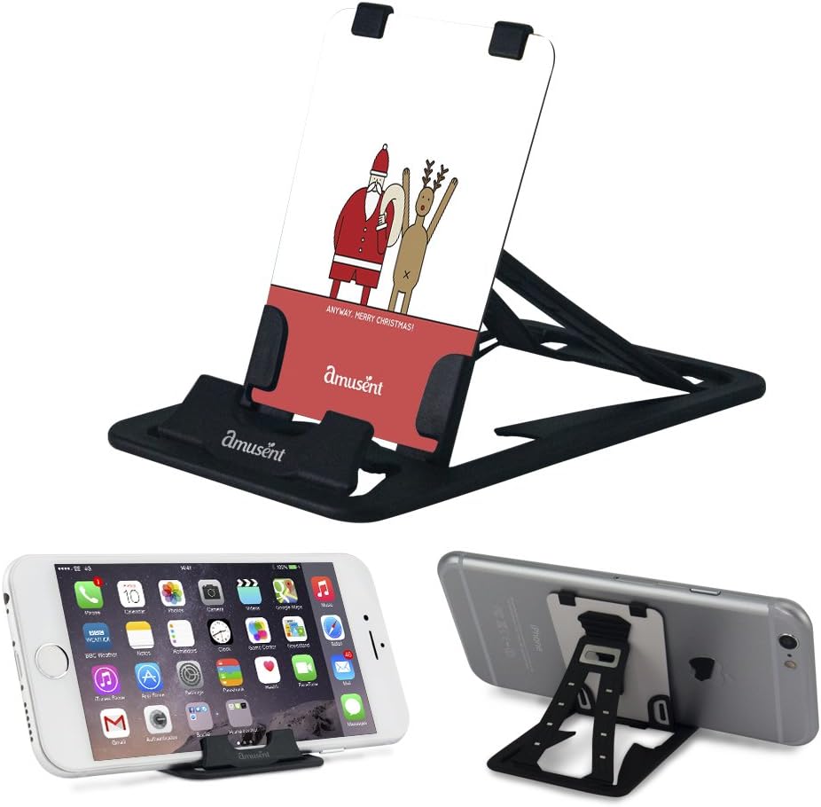 Amusent Slim-Pro Stand Ultra Slim Portable Phone Stand, Kickstand, Pocket Size-Foldable, Adjustable, Multi-Angle, Compatible w/iPhone, Smartphones & Tablets
