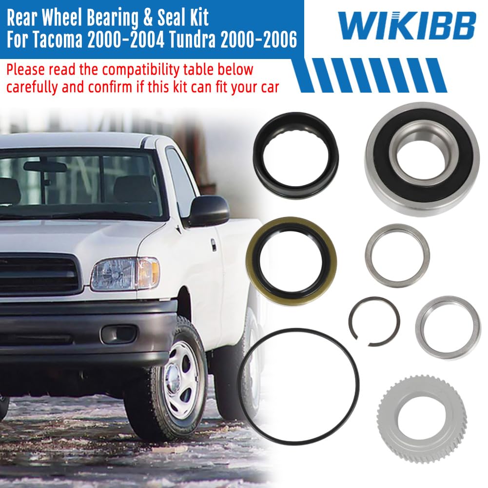 for Toyota Rear Wheel Bearing & Seal Kit for Tacoma 2000-2004 Tundra 2000-2006, Assembly Replacement Set for Toyota Tacoma Tundra Accessories OEM 90310-50006, 43517-35010