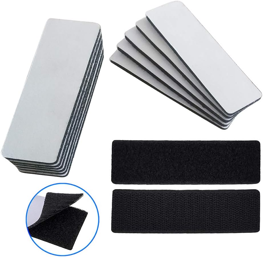 15 Pcs Heavy Duty Hook and Loop Tape Strips with Adhesive Sticky Back Fastener - Double Side Mounting Tape Industrial Strength Interlocking Tape for Home School Office