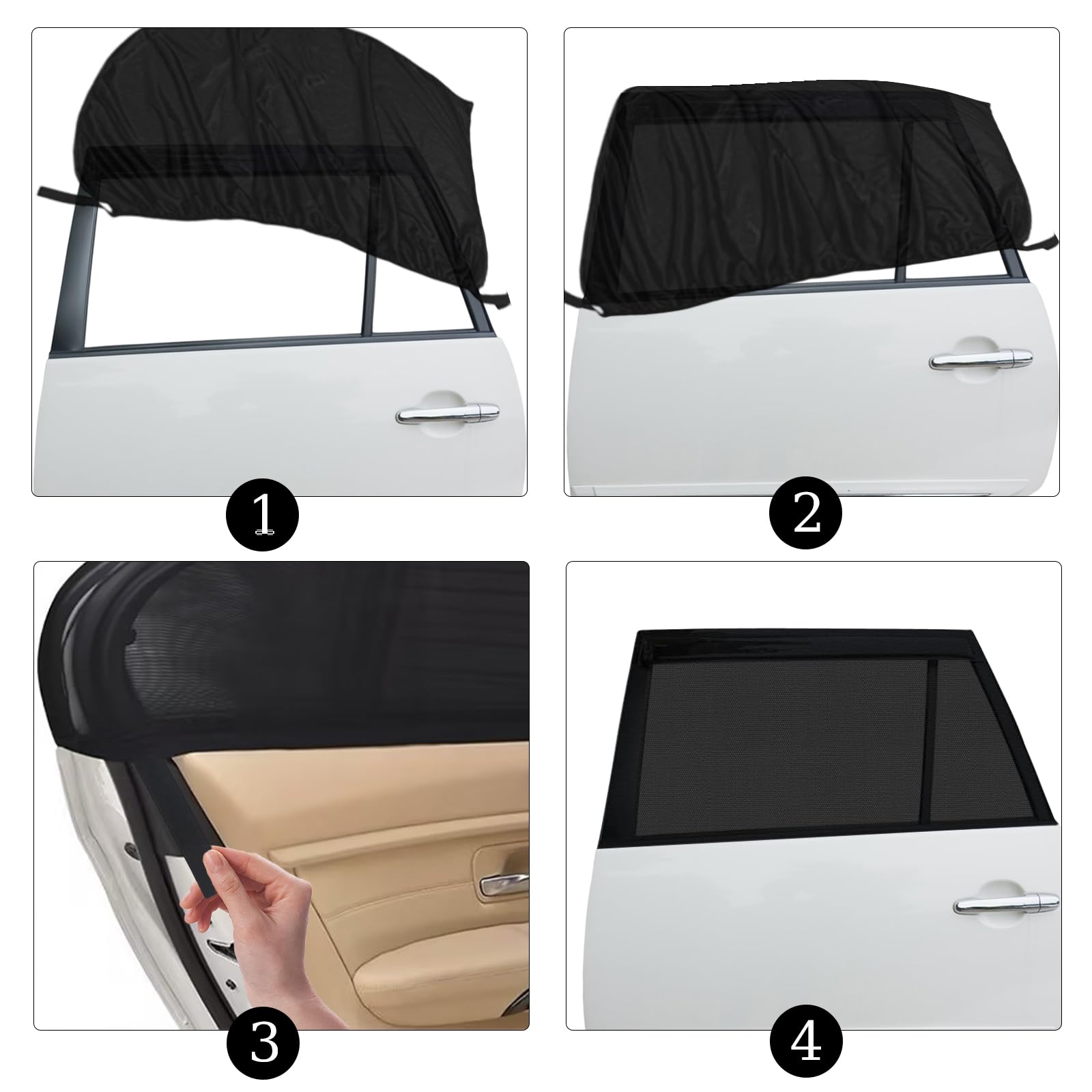 Pare-soleil Universel Pour Vitre Arrière Voiture - 2 Pièces, 44x36 Cm, Protection UV 98% Pour Bébé