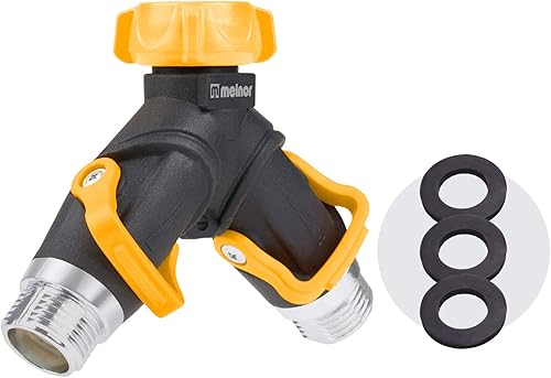 Melnor 65086-AMZ EZ-Flow Válvula de control con 3 arandelas de manguera, 2 vías