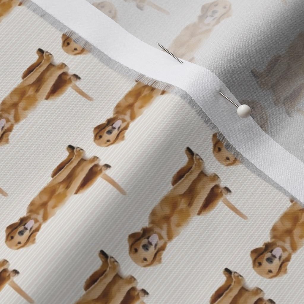 Spoonflower Fabric - Golden Retriever Dog Animal Pet Printed on Organic Cotton Sateen Fabric by The Yard - Sewing Quilting Apparel Home Decor
