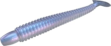Lunker City Fishing 4" Swimmin Ribster Swimbait Style Worm Bass Lure Ribbed Soft Plastic Bait Thin Core 8 per Bag, Made in the USA