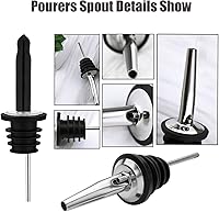 Vista 7 de Pafusen Paquete de 12 Vertedores de Botellas de Licor, Boquilla Vertedora para Botellas de Licor, Boquilla Dispensadora de Aceite de Oliva de Acero