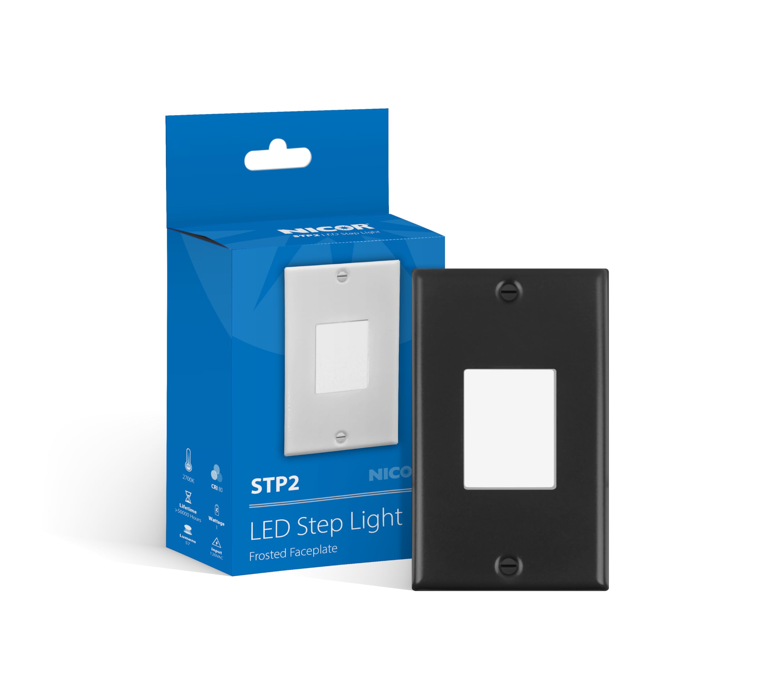 NICOR Lighting STP2 Frosted Black LED Step Light (STP2F120BK)