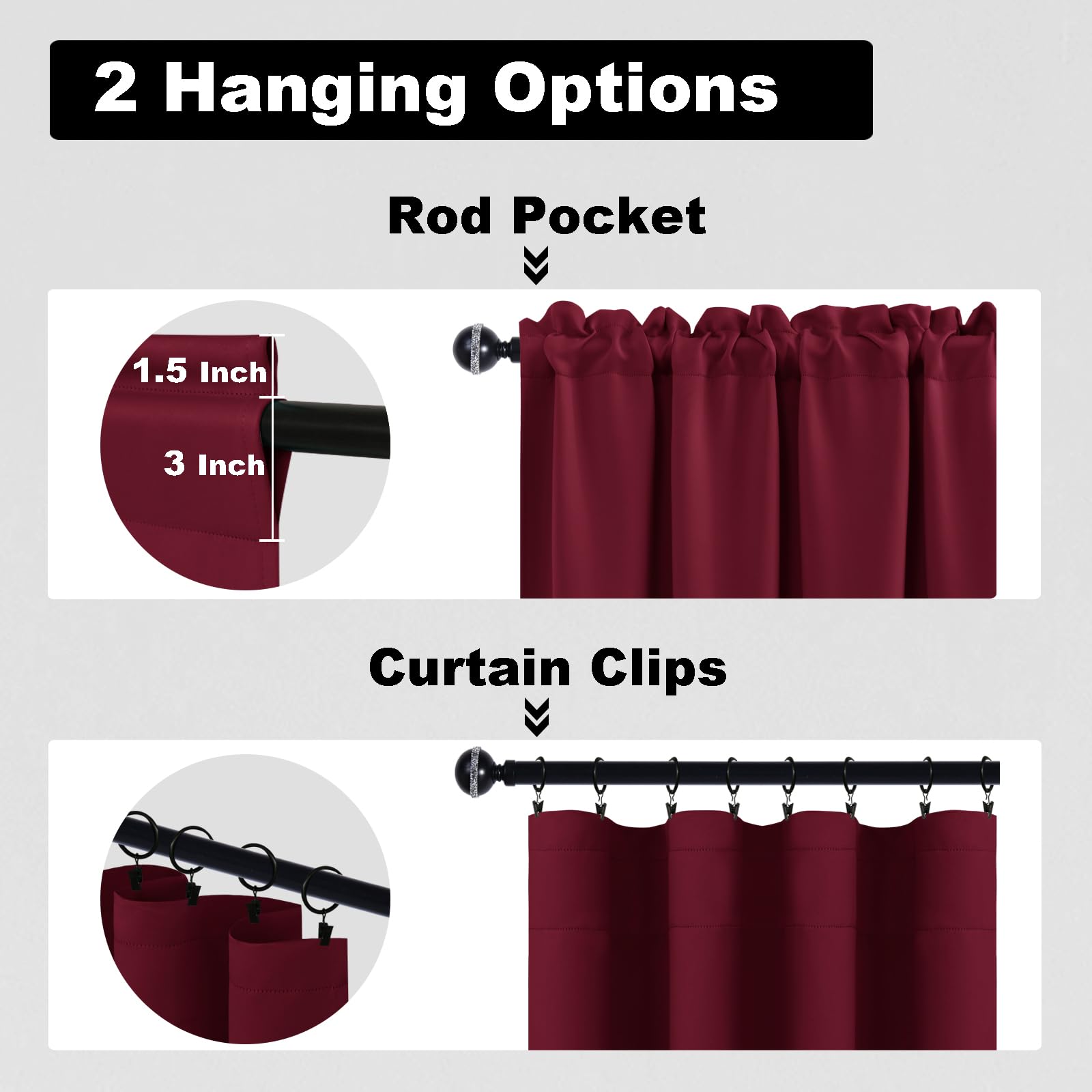DWCN Christmas Curtains for Bedroom and Living Room, Blackout, Thermal Room Darkening Tier Curtains for Small Windows - Image 3