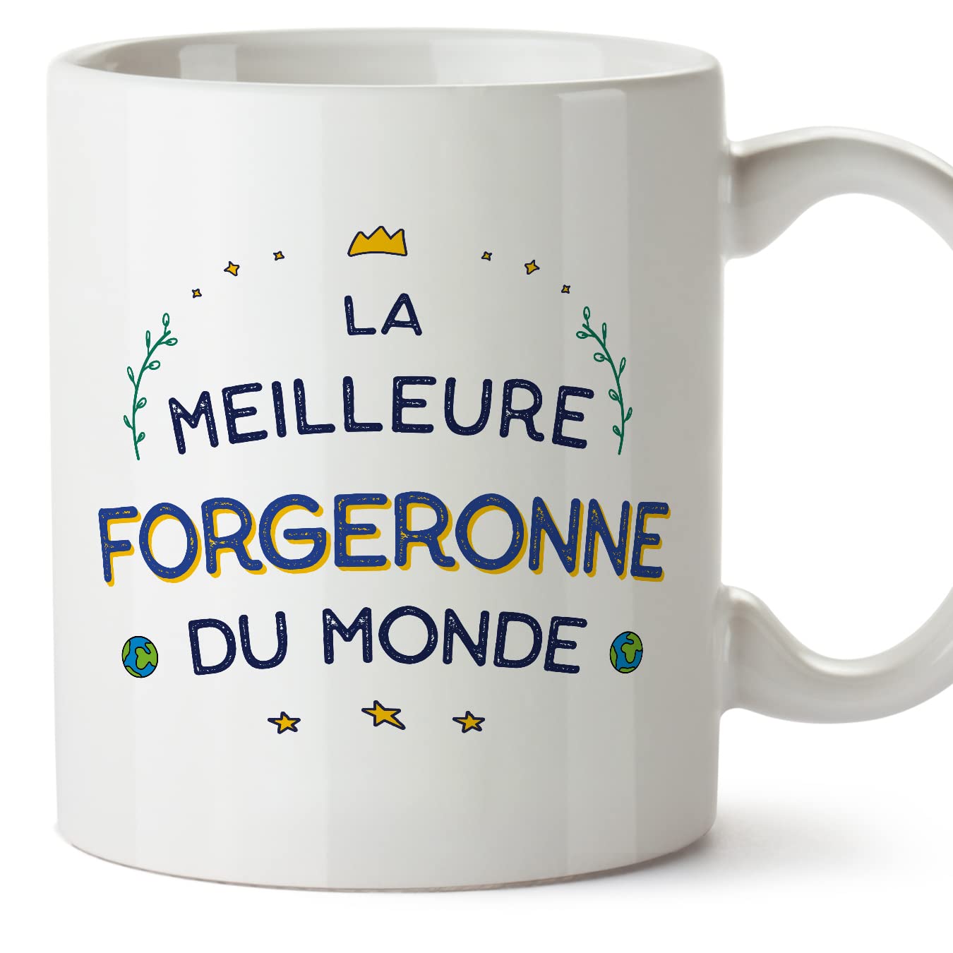 MUGFFINS Blacksmith Woman Mug - in French - Meilleur du Monde - Funny Gift for Colleagues - Ceramic 11oz Mug