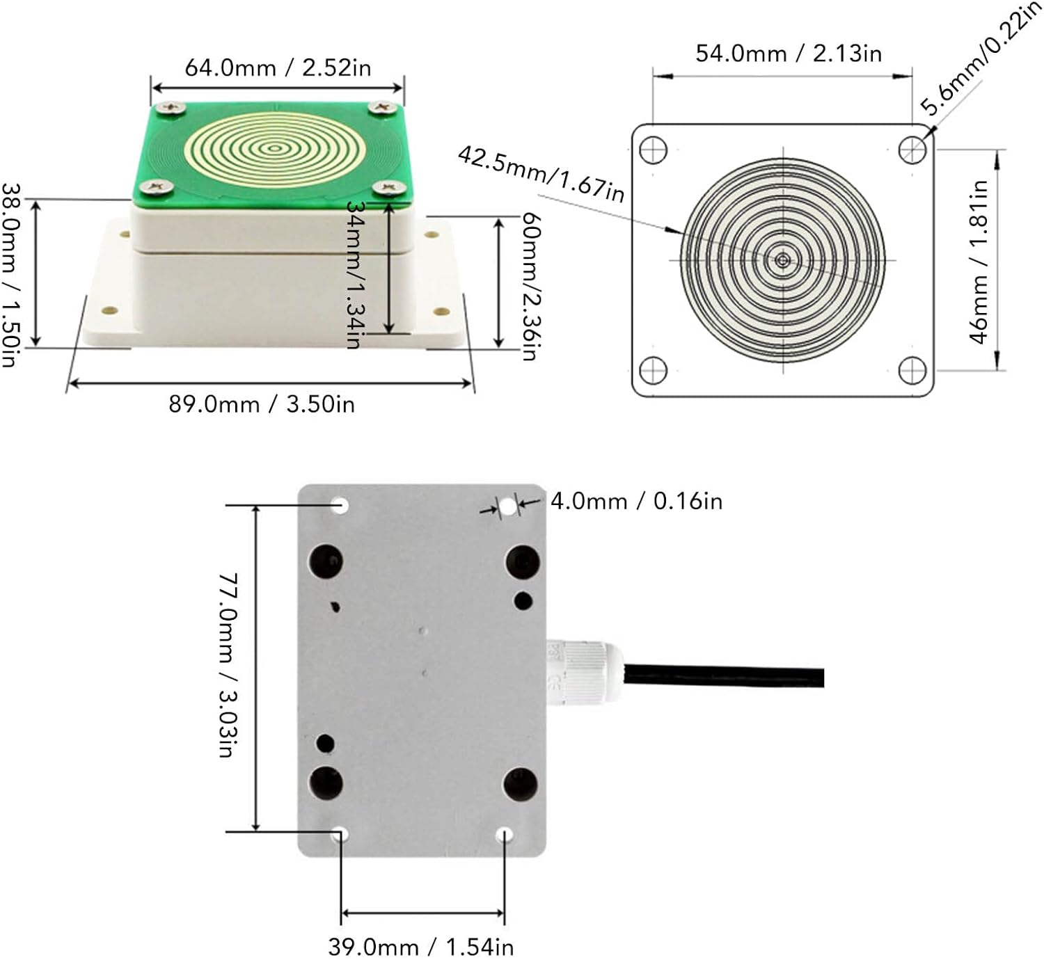 Rain and Snow Sensor, High Sensitivity 10-30V DC 0.4W Rain Weather Module, Temperature Control, 485 Mode Rainwater Detection Sensor Module with Automatic Heating, IP68