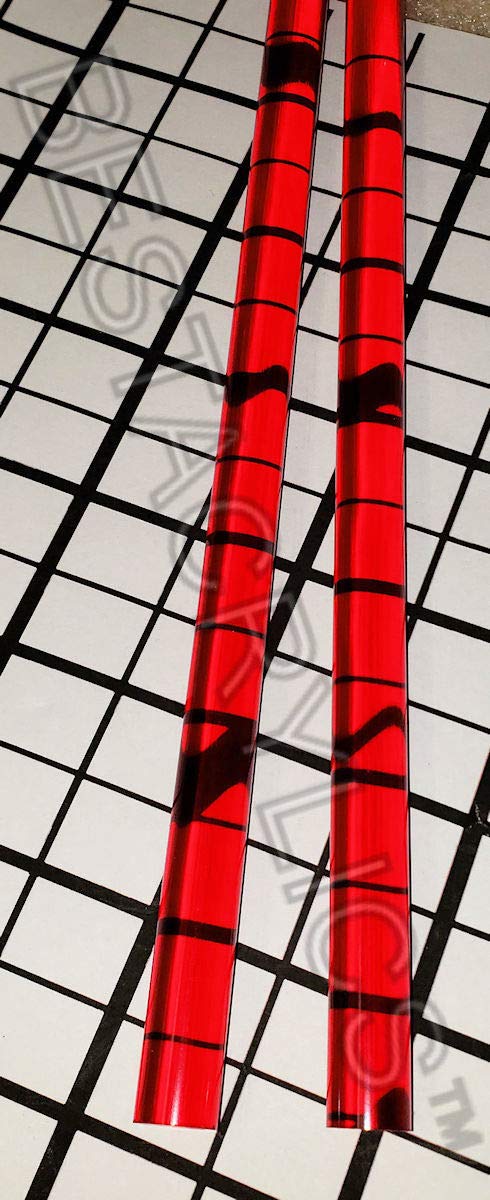 2 Lengths 1/2" Diameter x 12" Long Clear Translucent RED Acrylic Rod - .50" Dia - Approx 12.7mm