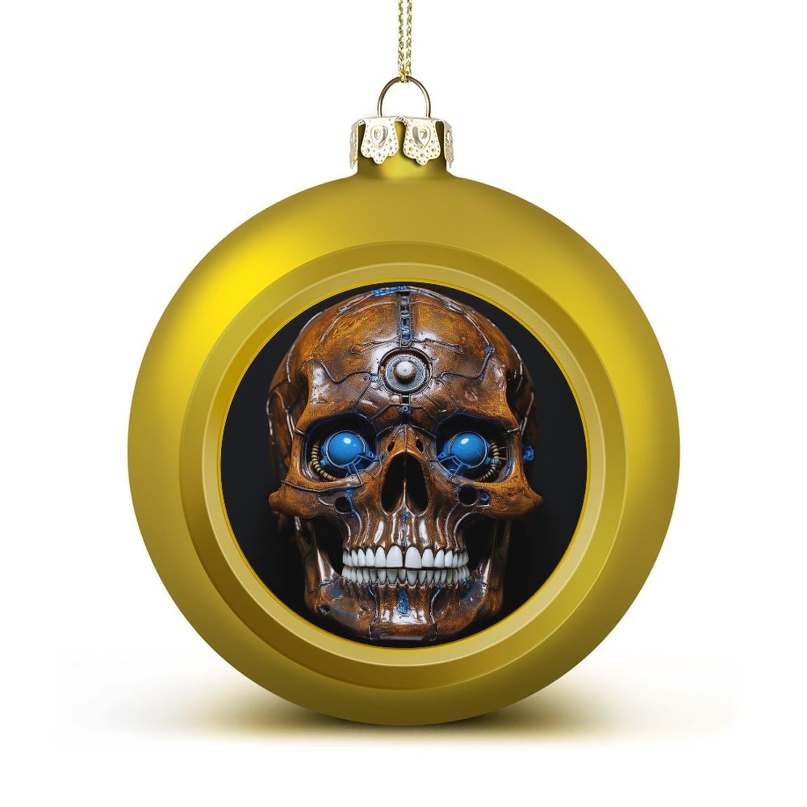 Eyes Skull Christmas Balls Ornaments for Xmas Christmas Tree 1.6" Hanging Shatterproof Xmas Balls Hanging Decor Pendants for Holiday Party Outdoor Indoor DIY Craft Supplies
