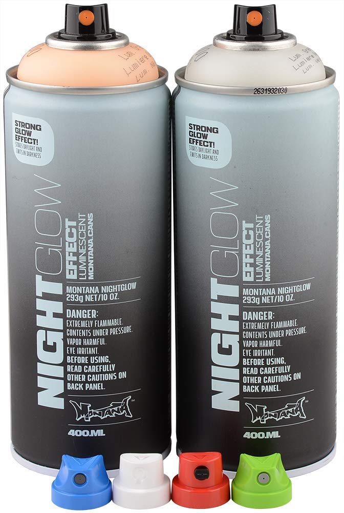 Sprühdosen Set Montana Nightglow grün & orange 2x400ml Lumineszenz Effekt Farbe
