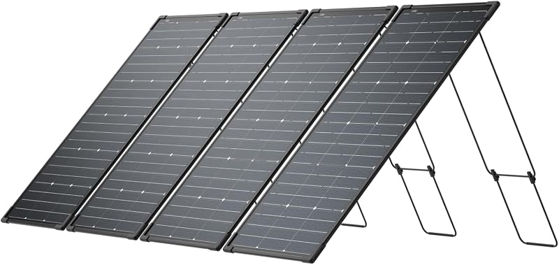 EF ECOFLOW 4PCS 125W Solar Panels, 500W Bifacial Rigid Modular Solar Panel | Up to 25% Efficiency with IP68 Waterproof Rate, Adjustable Support and Solar Angle Guide for Camping, RVs & Home