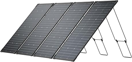 EF ECOFLOW 4PCS 125W Solar Panels, 500W Bifacial Rigid Modular Solar Panel Up to 25% Efficiency with IP68 Waterproof Rate, Adjustable Support and Solar Angle Guide for Camping, RVs & Home