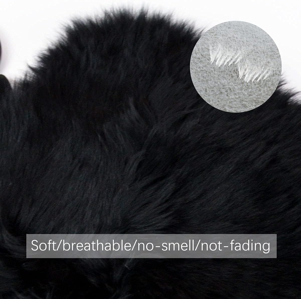 OKAYDA Natural Sheepskin Car Seat Cover – Comfortable & Fluffy Wool Seat Cushion Universal Fit for Most Cars, Trucks, SUVs, Vans (Black)