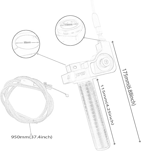 Miniatura 5 de Universal Motorcycle Racing - Cable de acelerador de aluminio CNC de 0.866 in para KLX CR CRF EXC XR TTR CB SSR CRF50 CRF230 50 70 110 IRBIS 125 230