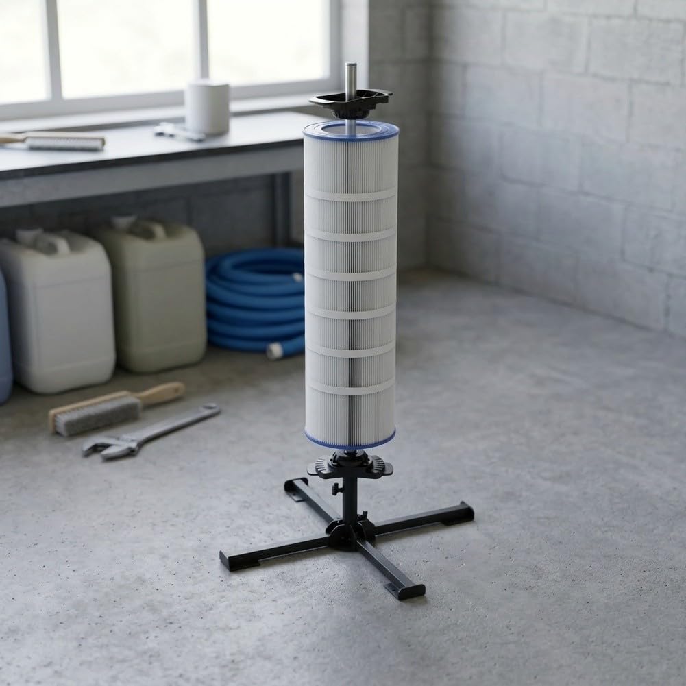 para soporte Filtro Piscina 360° Giratorio Metal Negro para