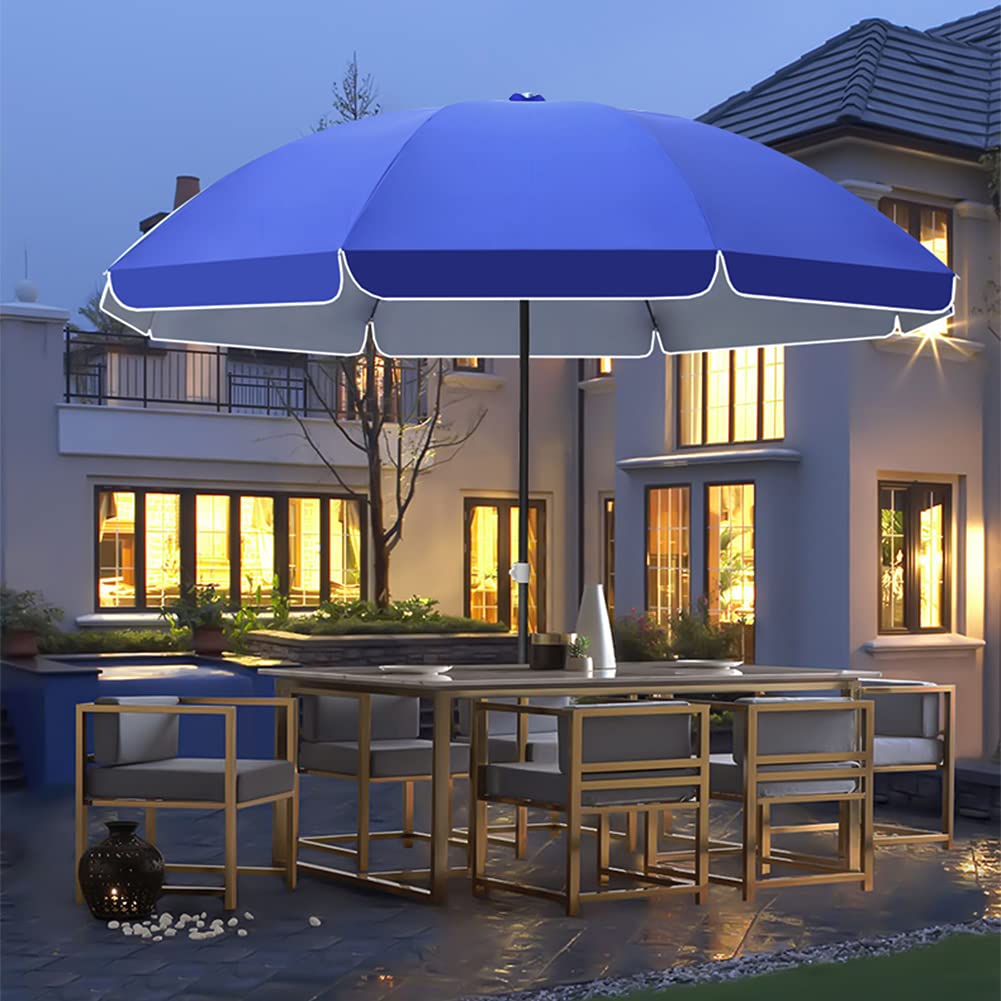 Parasol de jardin rond réglable en acier à 3 baleines pour balcon