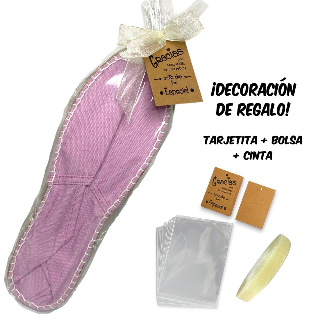 Genérico Alpargatas Boda Lisas Surtidas 4 Colores (Caja de 24 Pares) (Regalo de Bolsita + Tarjeta + Cinta) 35011