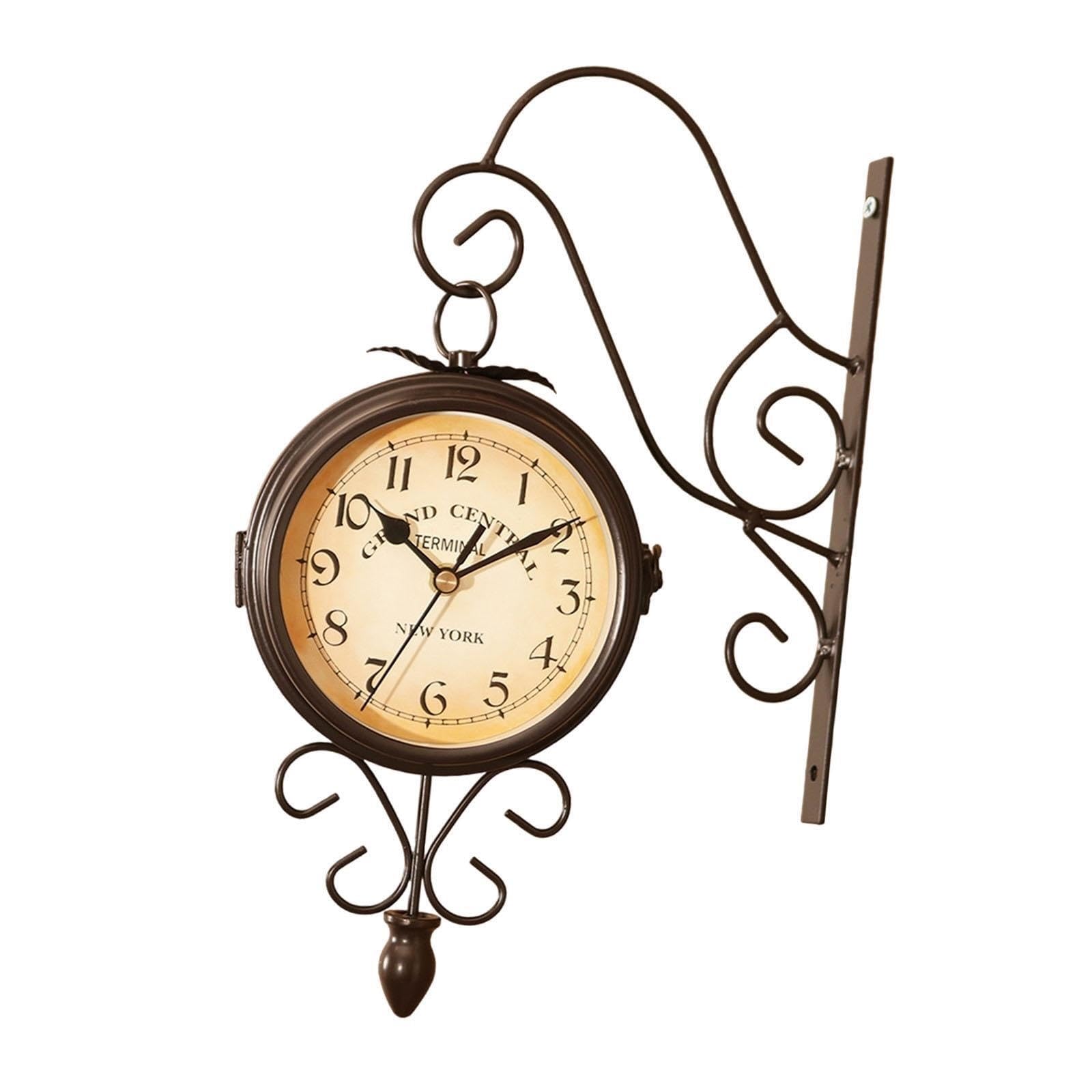 Horloge murale vintage muette et rotative à double face pour un confort acoustique absolu