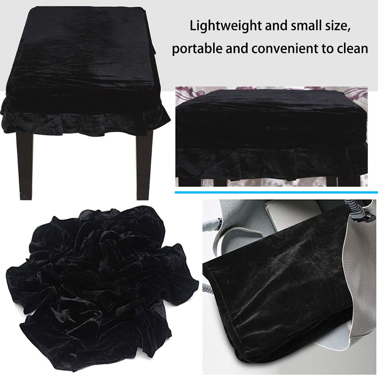 LekLai Pokrowiec Na Fortepian, Pokrowiec Na Pianino I Pokrowiec Na Stołek Fortepianowy Chroniący Przed Kurzem I Zadrapaniami/Double Stool Set/220Cm