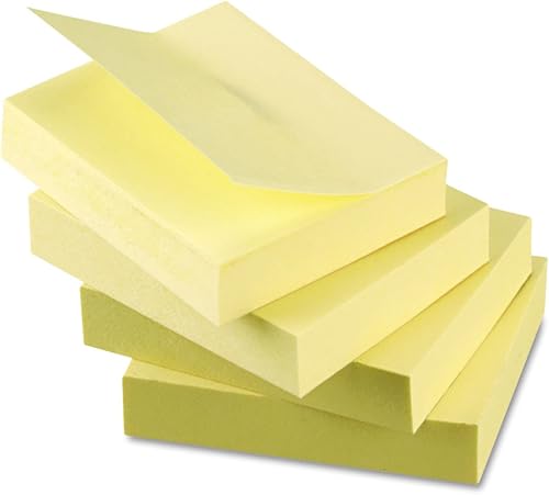 Miniatura 4 de Universal UNV28062 - Bloc de notas autoadhesivos reciclados de 1.5 pulgadas x 2 pulgadas, color amarillo (12 blocspaquete)