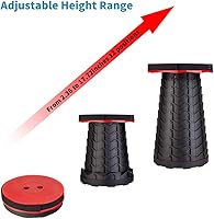 Vista 35 de Boreeman Taburete plegable mejorado, ligero pero más resistente, con capacidad de carga, 400 libras, taburete plegable portátil para camping, pesca