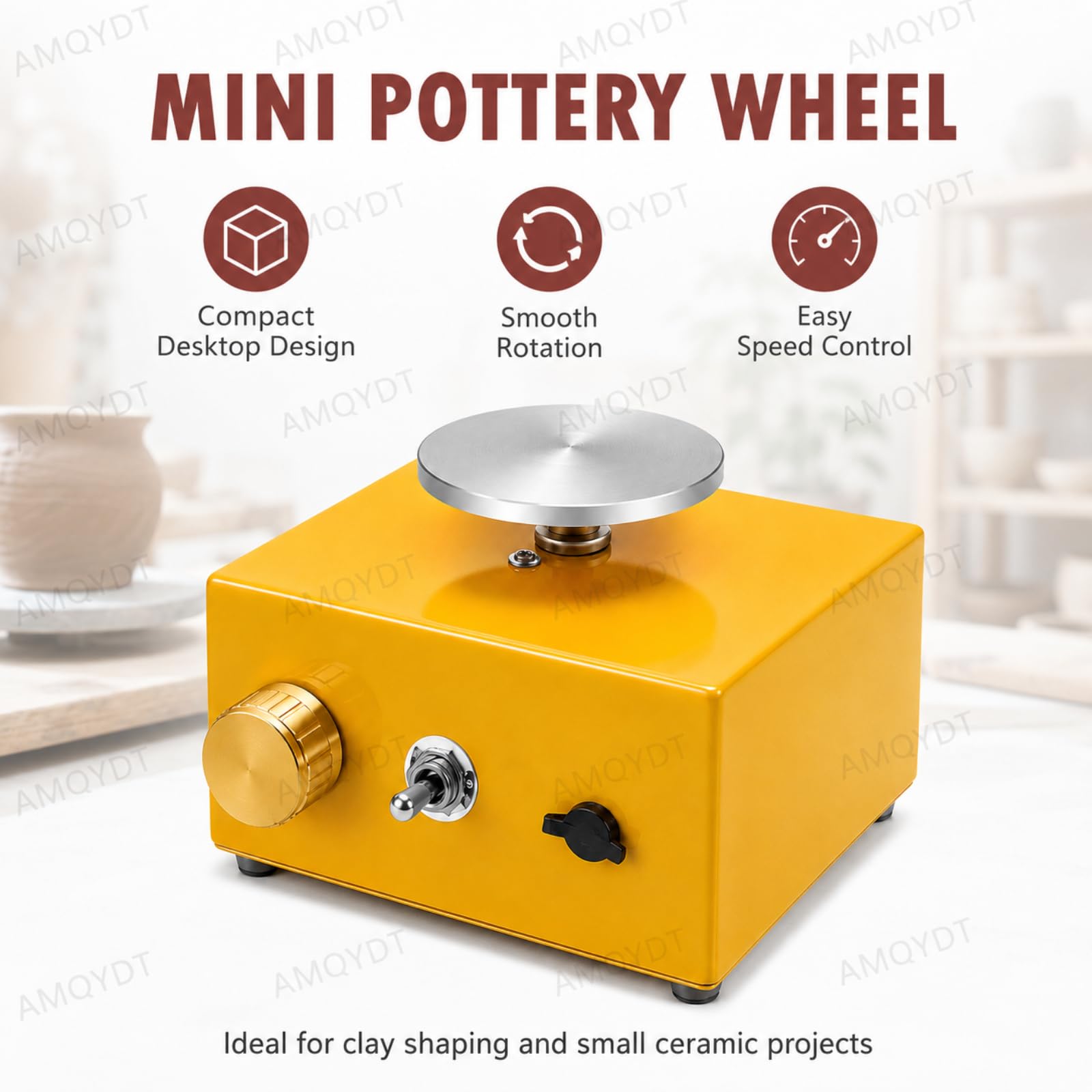 Mini Torno Eléctrico Para Alfarería, Torno Eléctrico Para Alfarería, Máquina Para Alfarería Con Velocidad Ajustable, Recipiente De Agua Extraíble Para Dar Forma A La Arcilla, Artesanía En Red