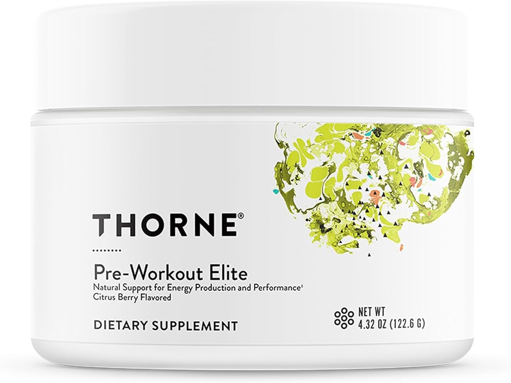 THORNE - Pre-Workout Elite - Natural Support for Energy Production and Performance* - Citrus Berry Flavored - NSF Certified for Sport - 4.32 Oz - 24 Servings