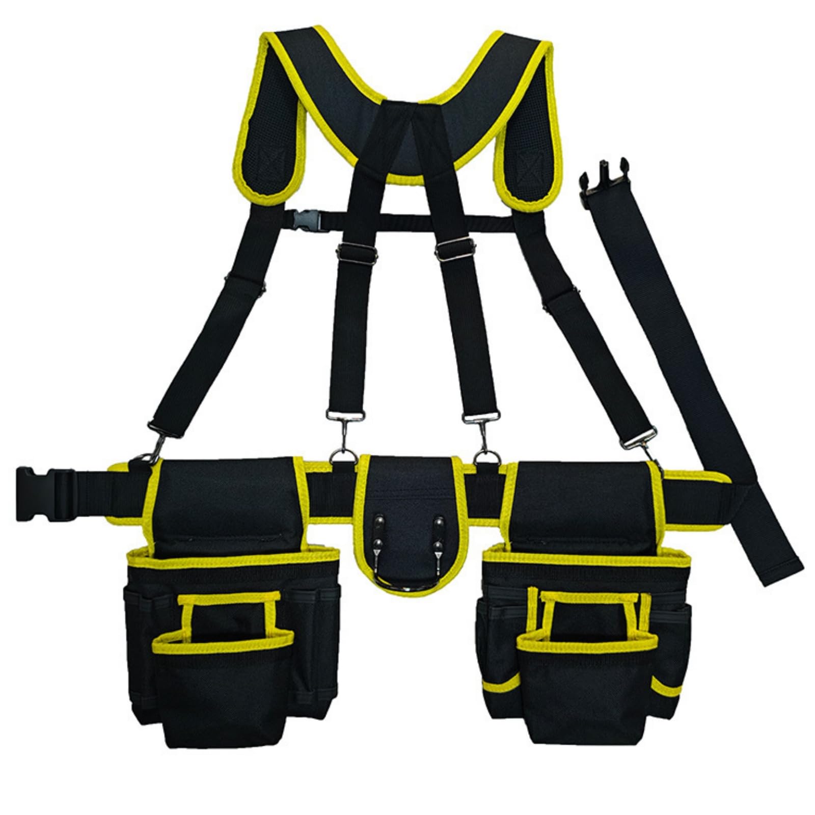 Cinturón Herramientas con Tirantes, Negro Y Amarillo