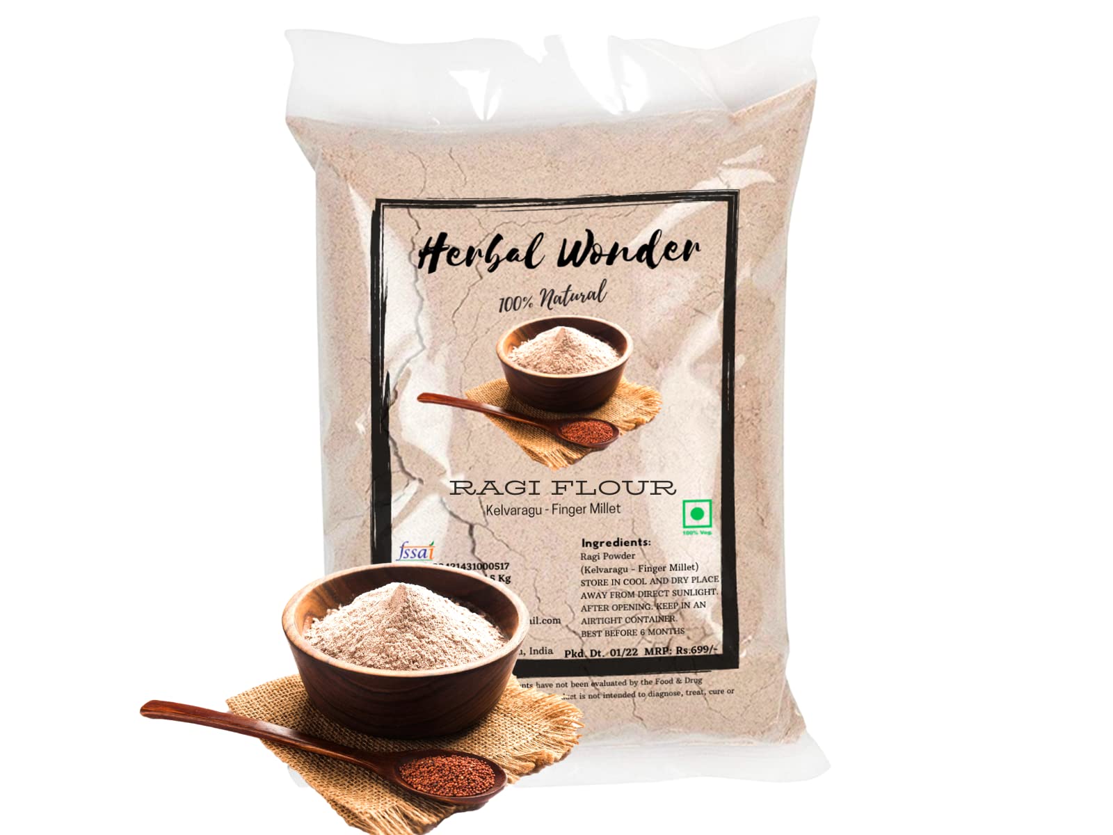 Herbal Wonder Ragi Atta, Ragi Flour, Kelvaragu, Non-GMO, Gluten-Free, Chakki Ground Atta, No Added Sugar and Preservative Finger Millet Organic Ragi Flour for Dosa, Idly and Puttu (3 Kg) (B09Q3FB8HX) Amazon Price History, Amazon Price Tracker