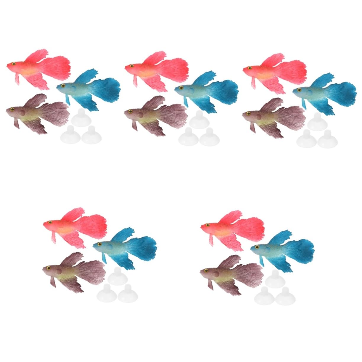 Toddmomy 15pièces Décorations Aquarium Silicone avec Poissons Colorés Accessoires pour Aquariums Et Bacs à Poissons