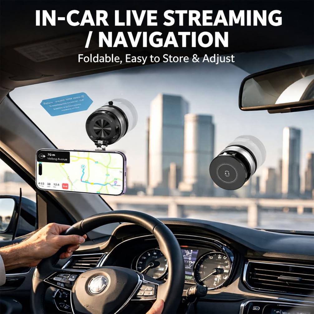 Soporte Magnético para Móvil de Coche, Soporte con Ventosa para Salpicadero y Parabrisas, Ajustable 360 Grados, para iPhone 17 16 15 Samsung Android