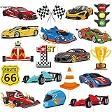 36Pcs Race Car Cupcake Toppers Racing Car Birthday Decorations for Race Car Birthday Party Favors Le