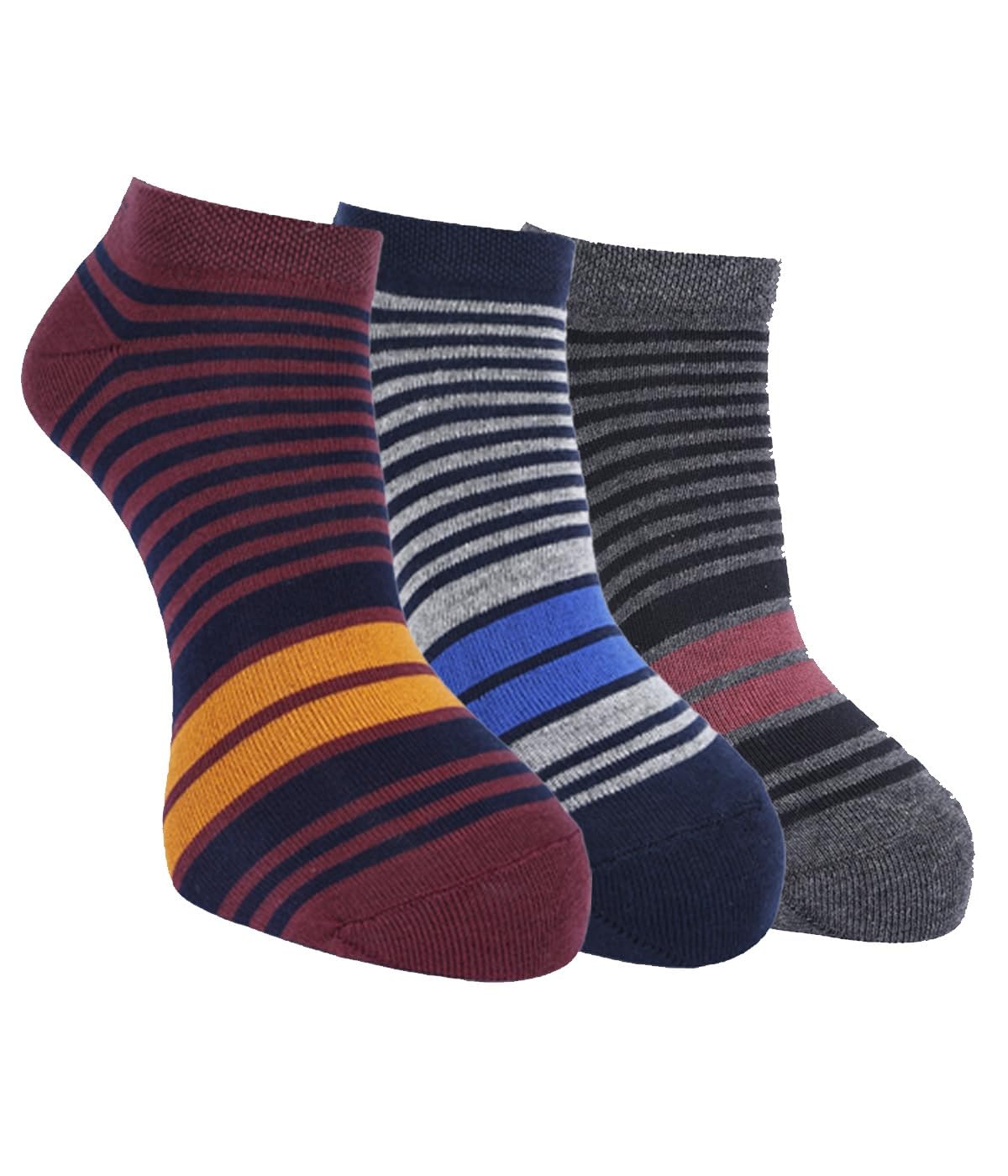 force nxt BY Dollar Socks for Men Solid Ankle Length Cotton Socks, Free Size, Pack of 3 (Multicoloured)-picture-42