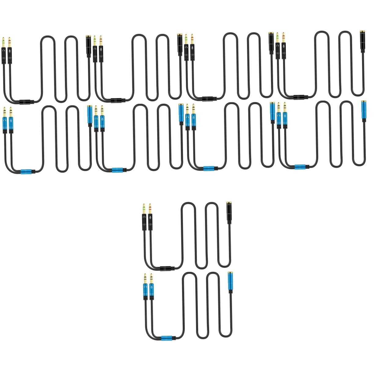 Uonlytech 10piezas Divisor De Auriculares De Adaptador De Audio para Micrófono y Auriculares Cable De Conexión para Pc y Ordenadores Portátiles para Usos Múltiples